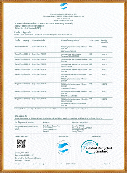 โรงงานไฟเบอร์เคมี Jiaxing Fuda
